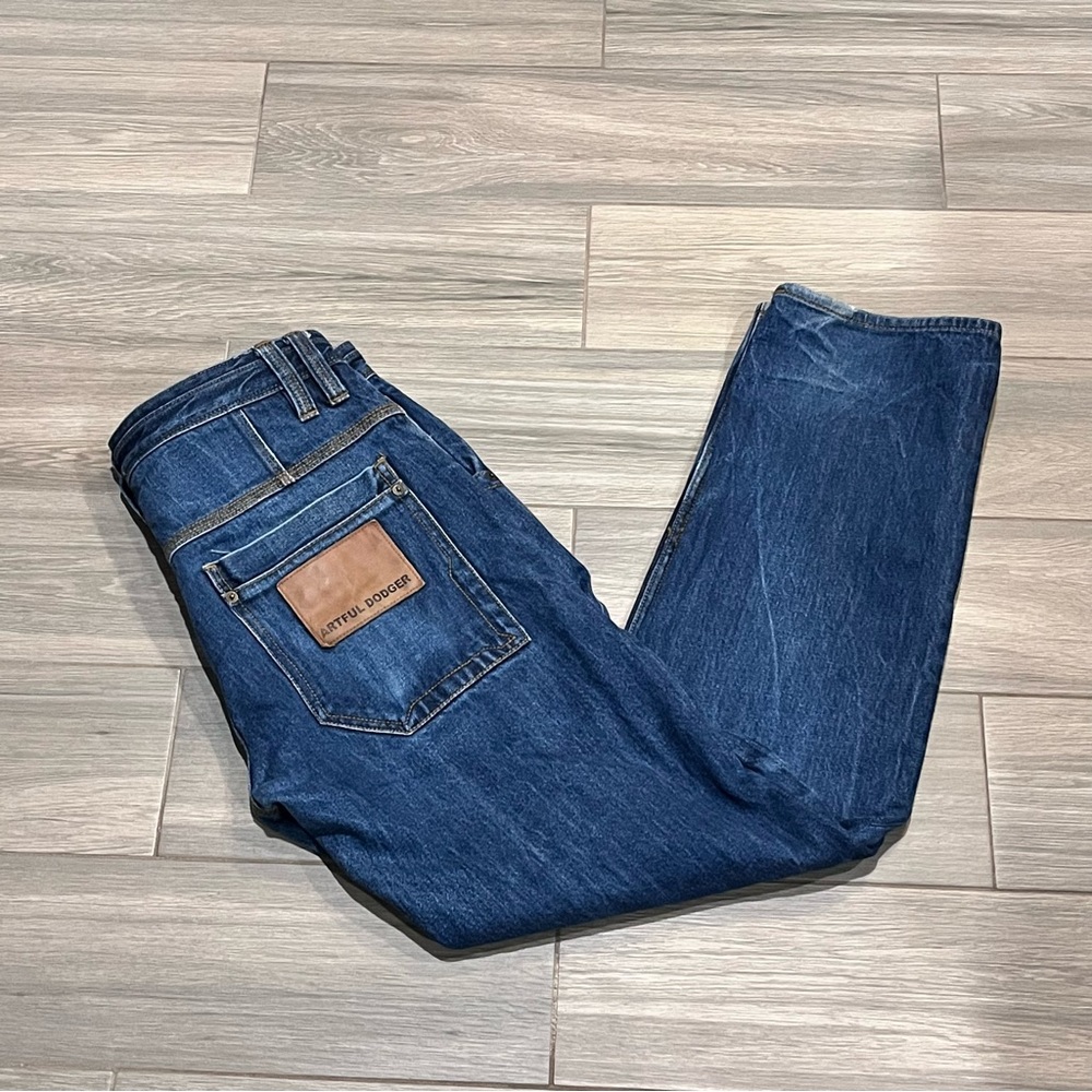 Artful Dodger mens Jeans Sz 33x31 Blue Straight Denim Hip Hop Skater Classiccore